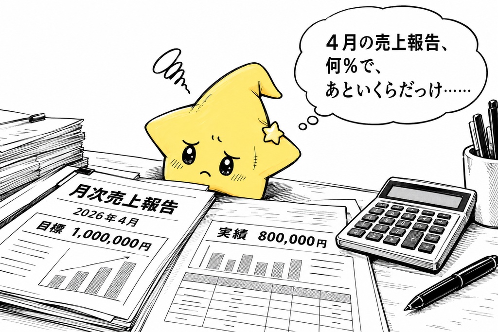 月別売上管理｜目標差・達成率 Excel