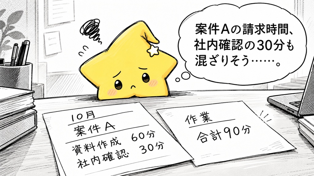 案件別時間集計｜総作業・請求対象時間 Excel