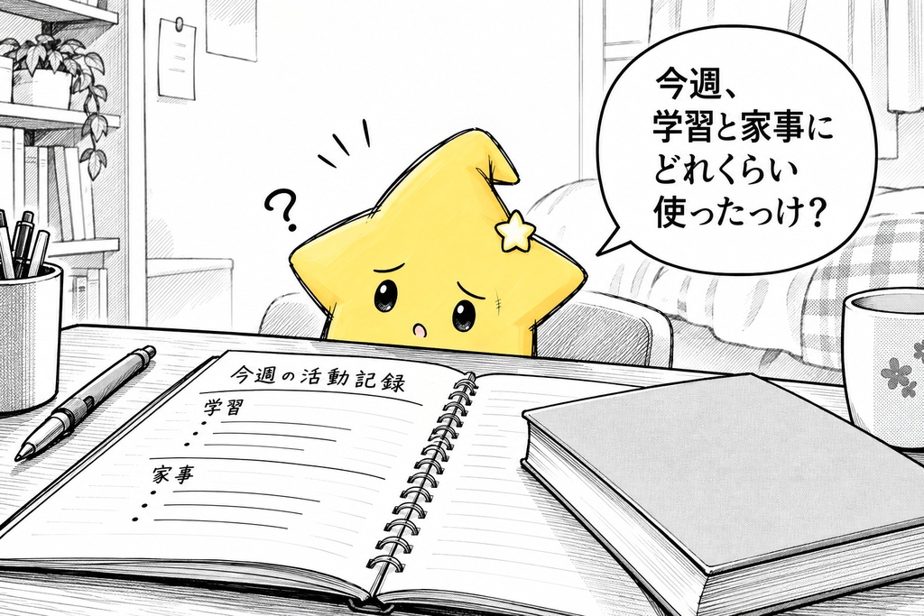 活動時間の集計｜分数・構成比 Excel
