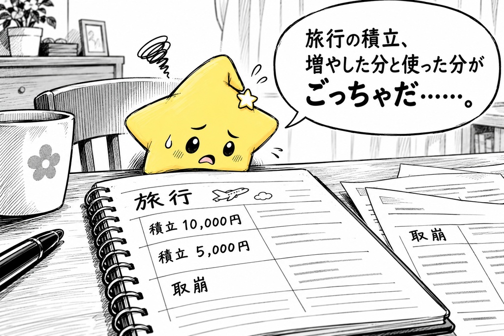 目的別積立管理｜入出金・現在額 Excel