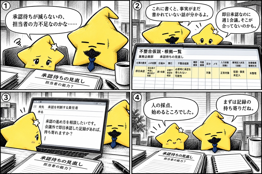 業務の不整合整理|仮説・確認事実 Excel