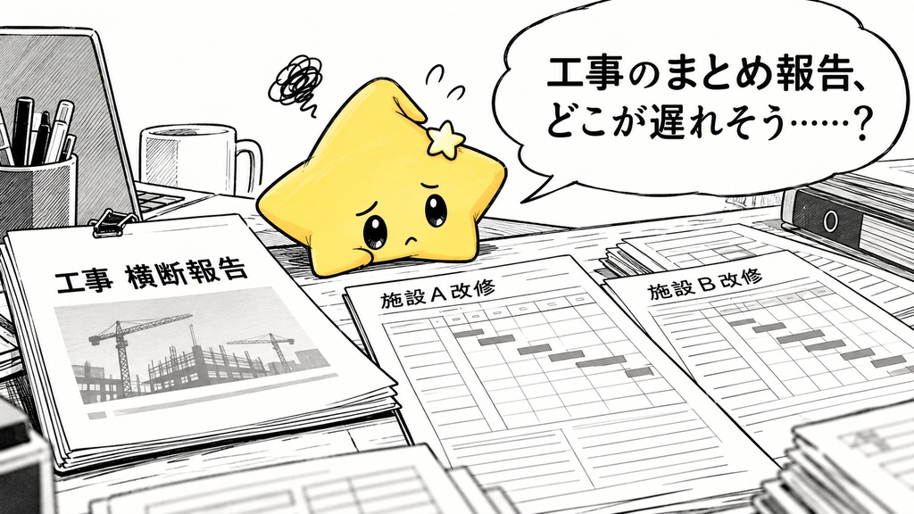 複数工事の完了見込|契約予定日との差 Excel