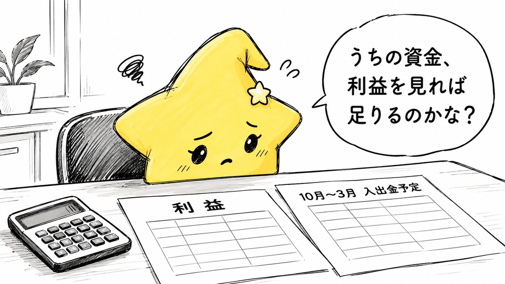 6か月の資金繰り確認|月末残高 Excel