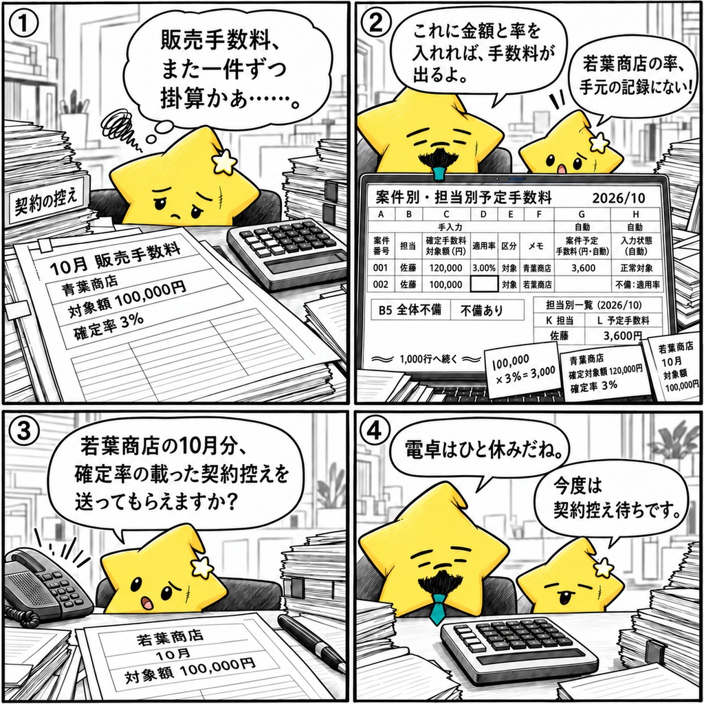 販売手数料試算|案件別・担当別 Excel