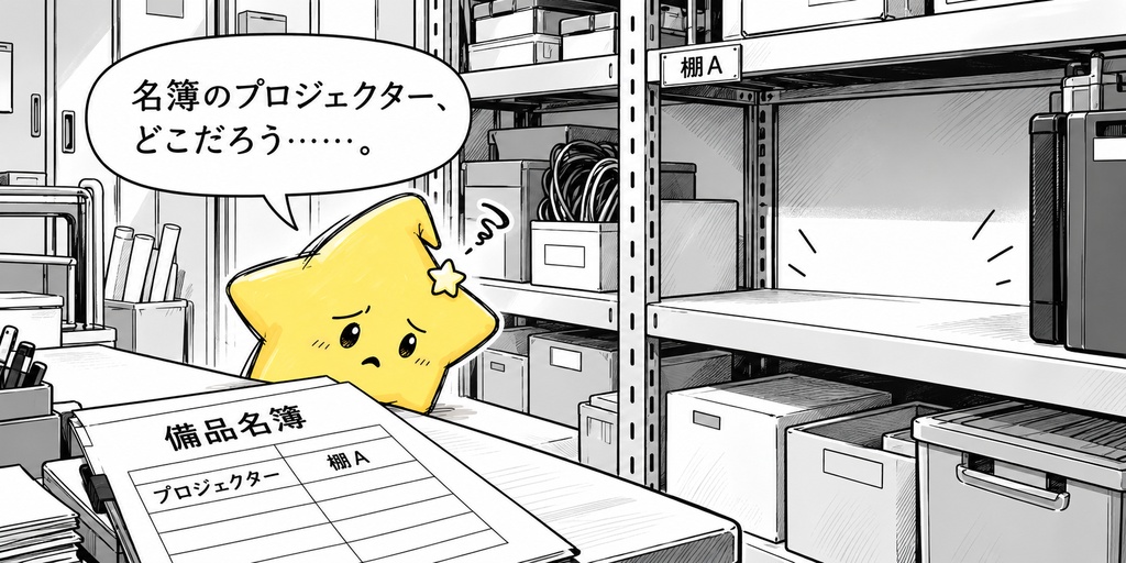 備品の所在確認｜未確認・場所差異 Excel