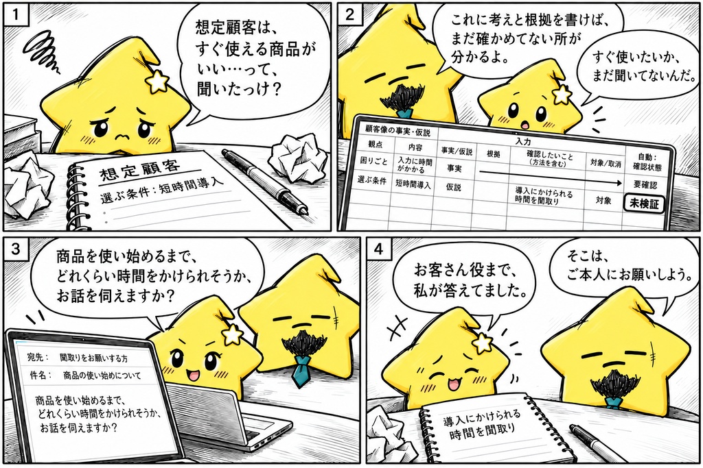 顧客像の整理|事実・仮説・確認事項 Excel
