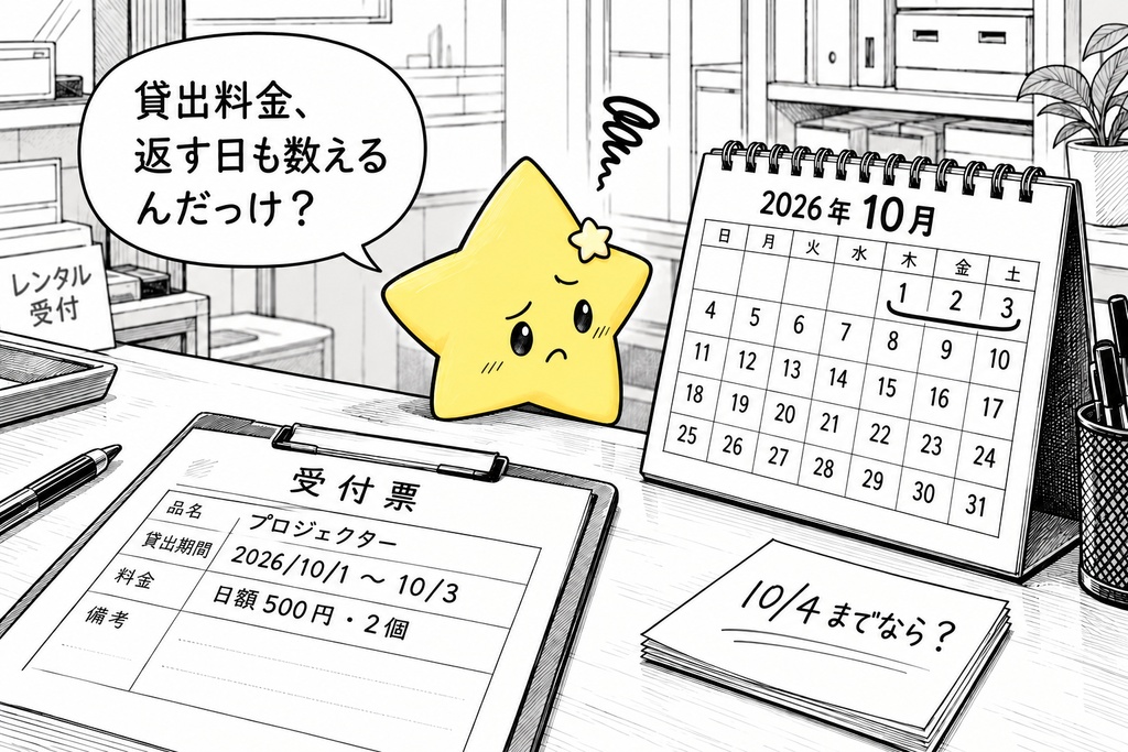 レンタル料金計算｜予定日数・概算料金 Excel