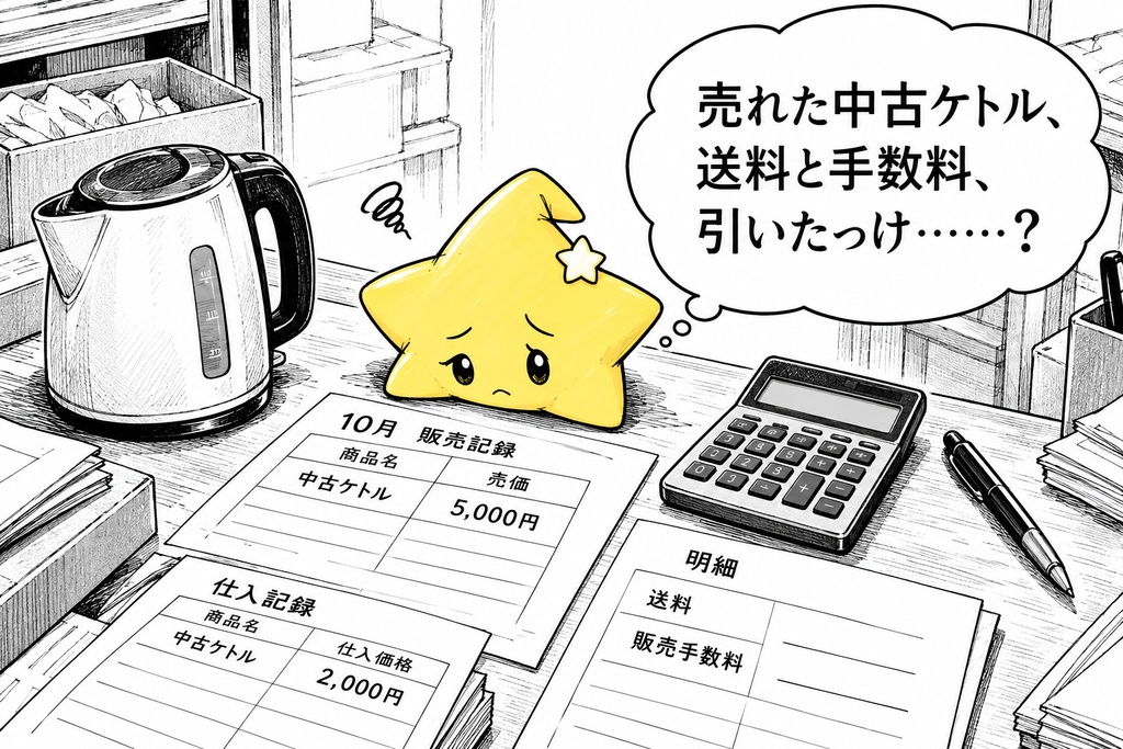中古品販売の手残り確認|送料・手数料 Excel