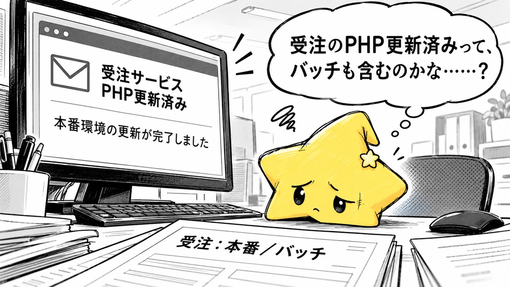 PHP更新通知の範囲整理｜未確認環境 Excel