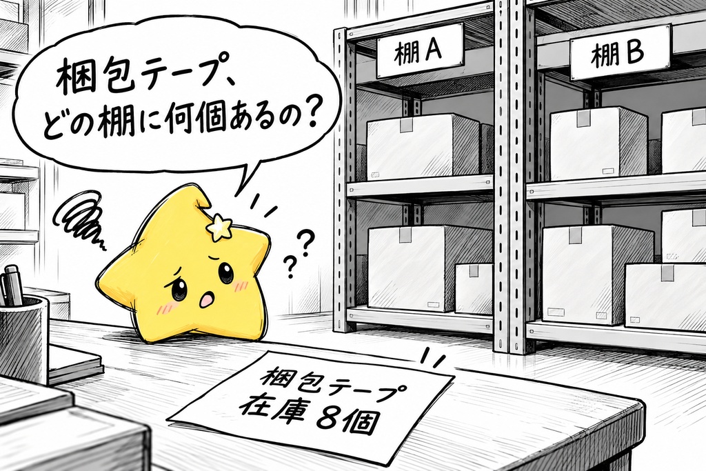 保管場所別在庫｜数量・確認済合計 Excel