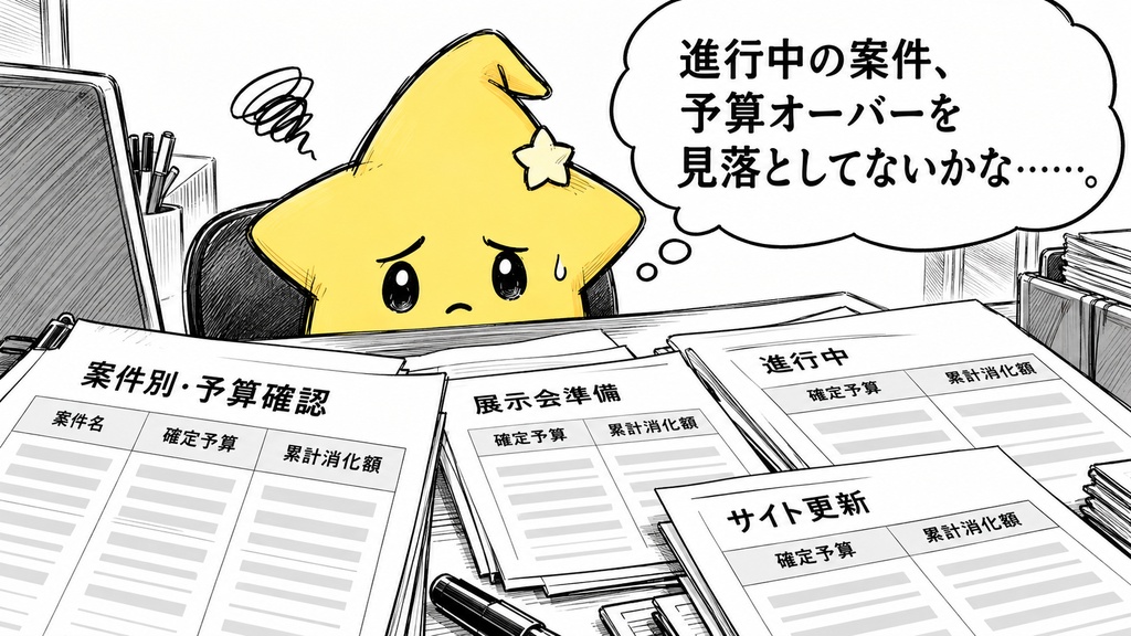 複数案件の予算確認｜残枠・超過額 Excel
