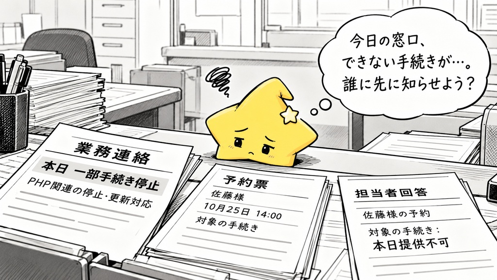 サービス停止時の来店前連絡|連絡待ち Excel