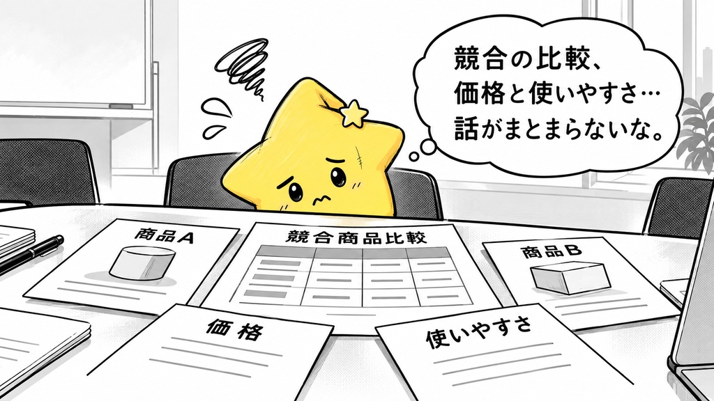 商品比較｜2軸マップ・評価根拠 Excel