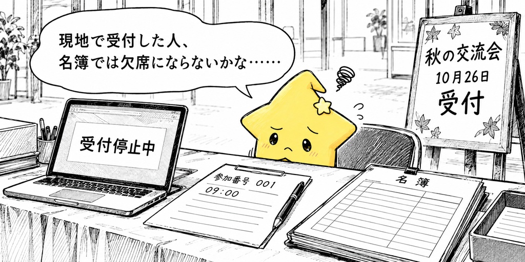 イベント受付の名簿確認｜反映待ち Excel