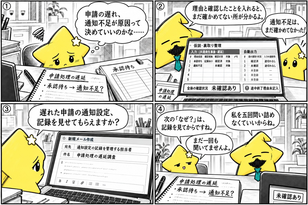 なぜなぜ分析|仮説・根拠 Excel