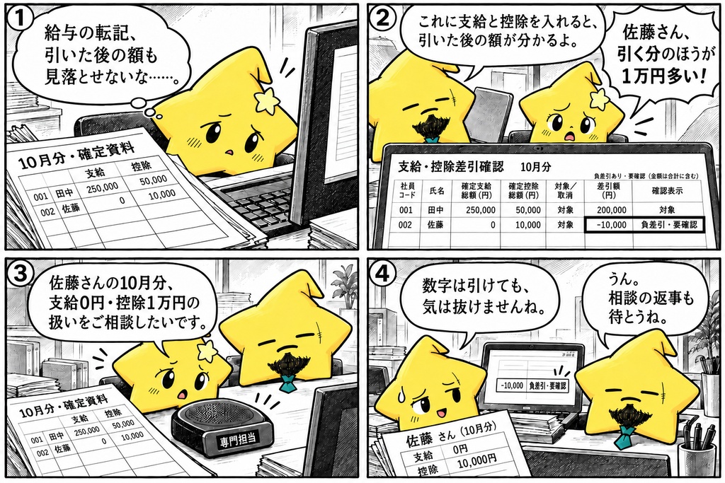確定給与の差引確認|支給・控除 Excel