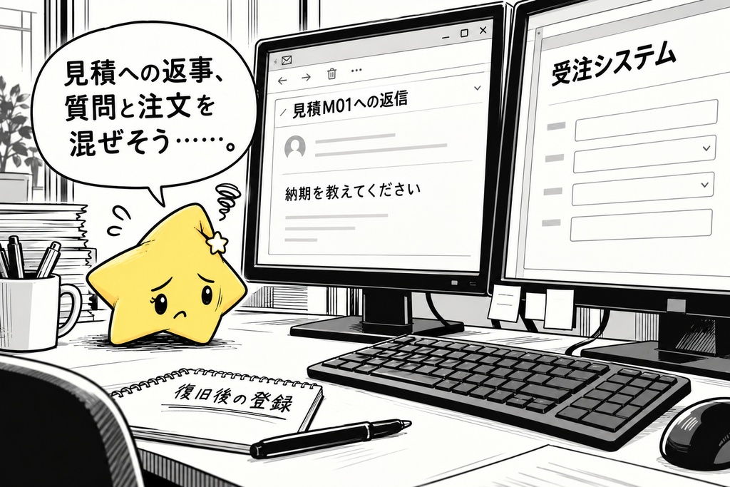 見積回答の整理|正式注文・登録待ち Excel