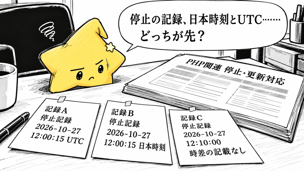 障害時刻の換算｜UTC・日本日時 Excel