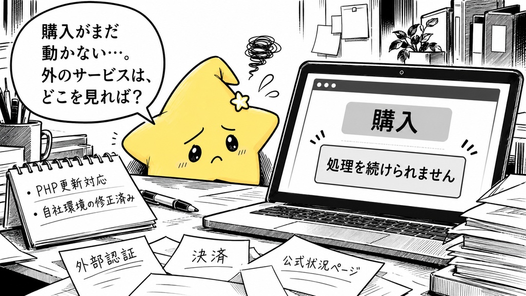 外部サービスの確認先整理|状況ページ Excel