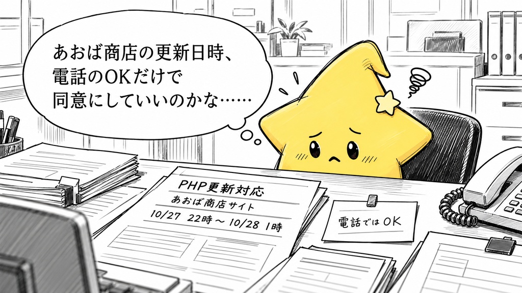 更新作業日時の同意管理｜回答・根拠 Excel