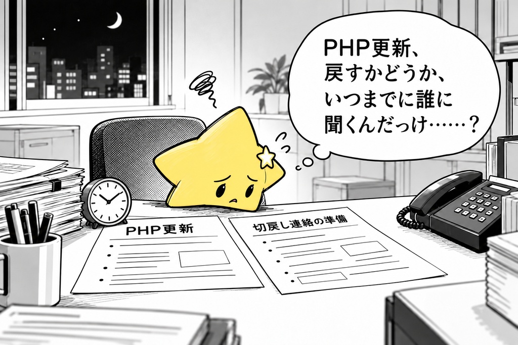 切戻し判断の連絡|窓口・期限 Excel