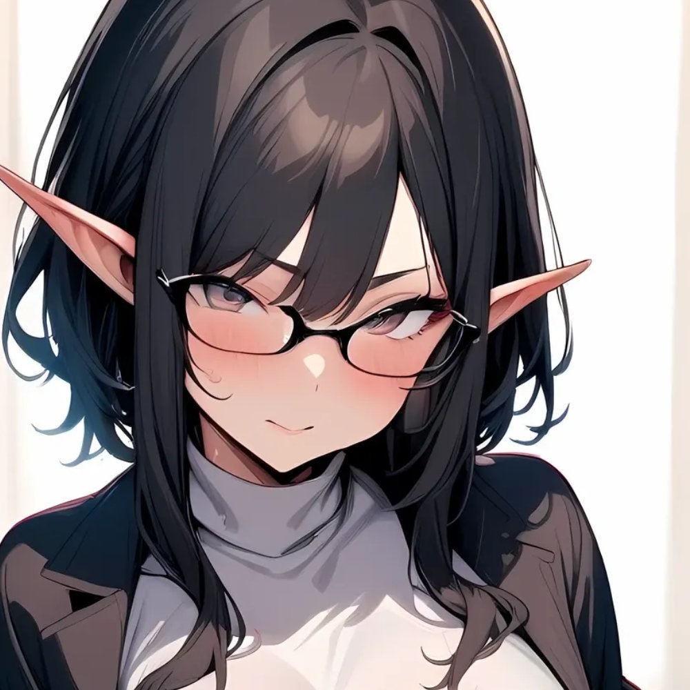 むちむち黒髪眼鏡お姉さんエルフ