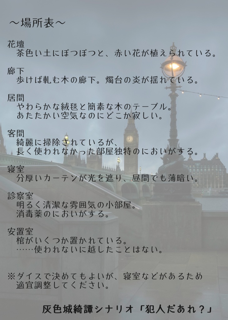 【灰色城綺譚シナリオ】犯人だあれ?