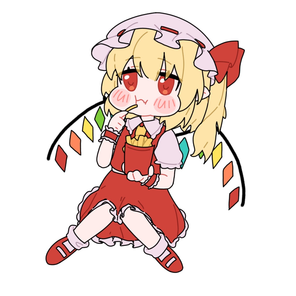 ポテトを食べるフラン_GIF素材