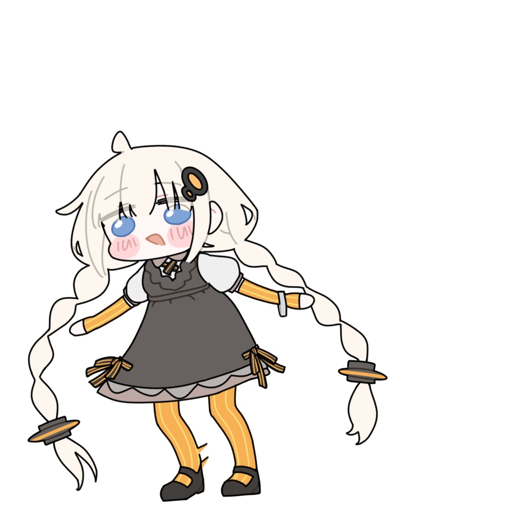 後ろにジャンプして走って戻ってくるあかりちゃん_GIF