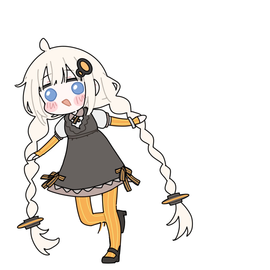 後ろにジャンプして走って戻ってくるあかりちゃん_GIF