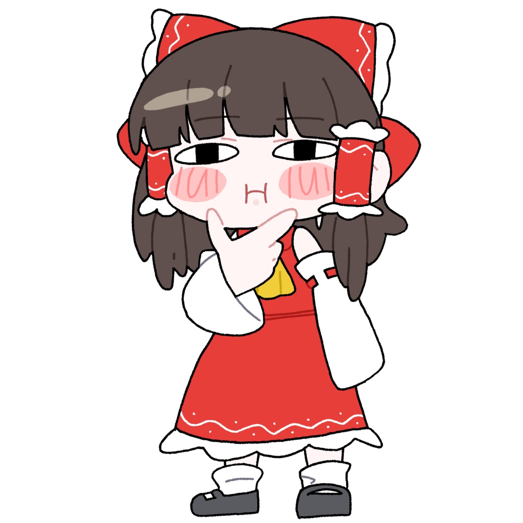 絶妙な顔で悩む霊夢_GIF素材