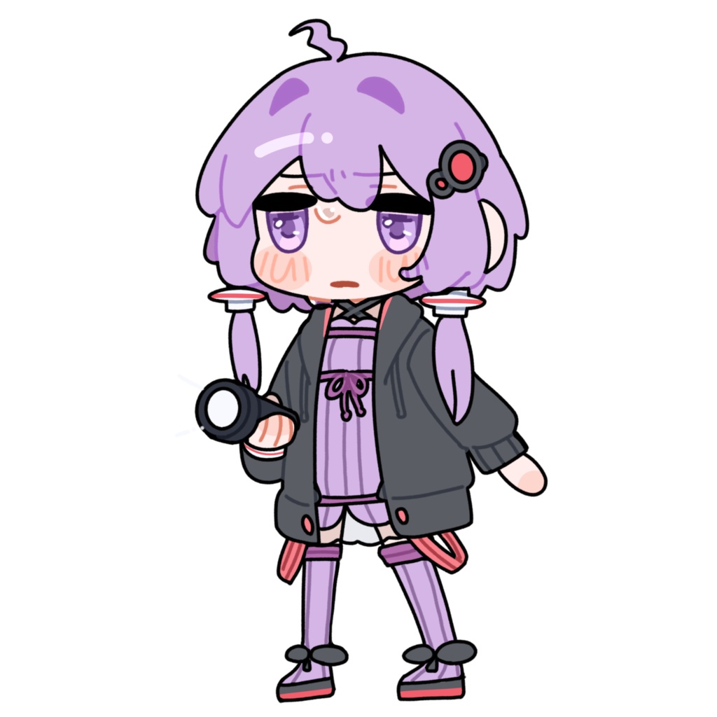 懐中電灯を持ち怖がる結月ゆかり_GIF素材