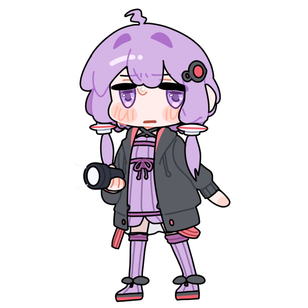 懐中電灯を持ち怖がる結月ゆかり_GIF素材