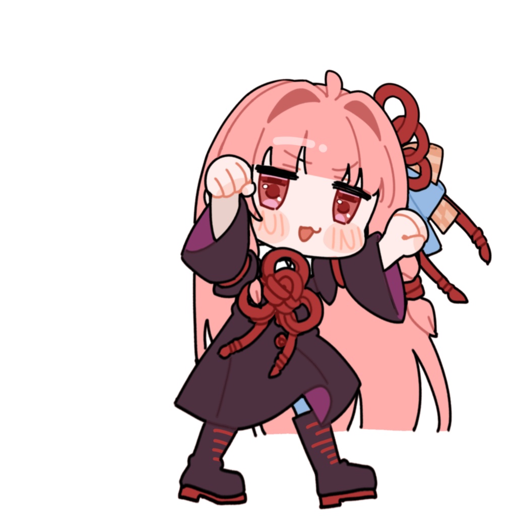 謎ポーズで応援してくれる茜ちゃん_GIF_立ち絵_無料