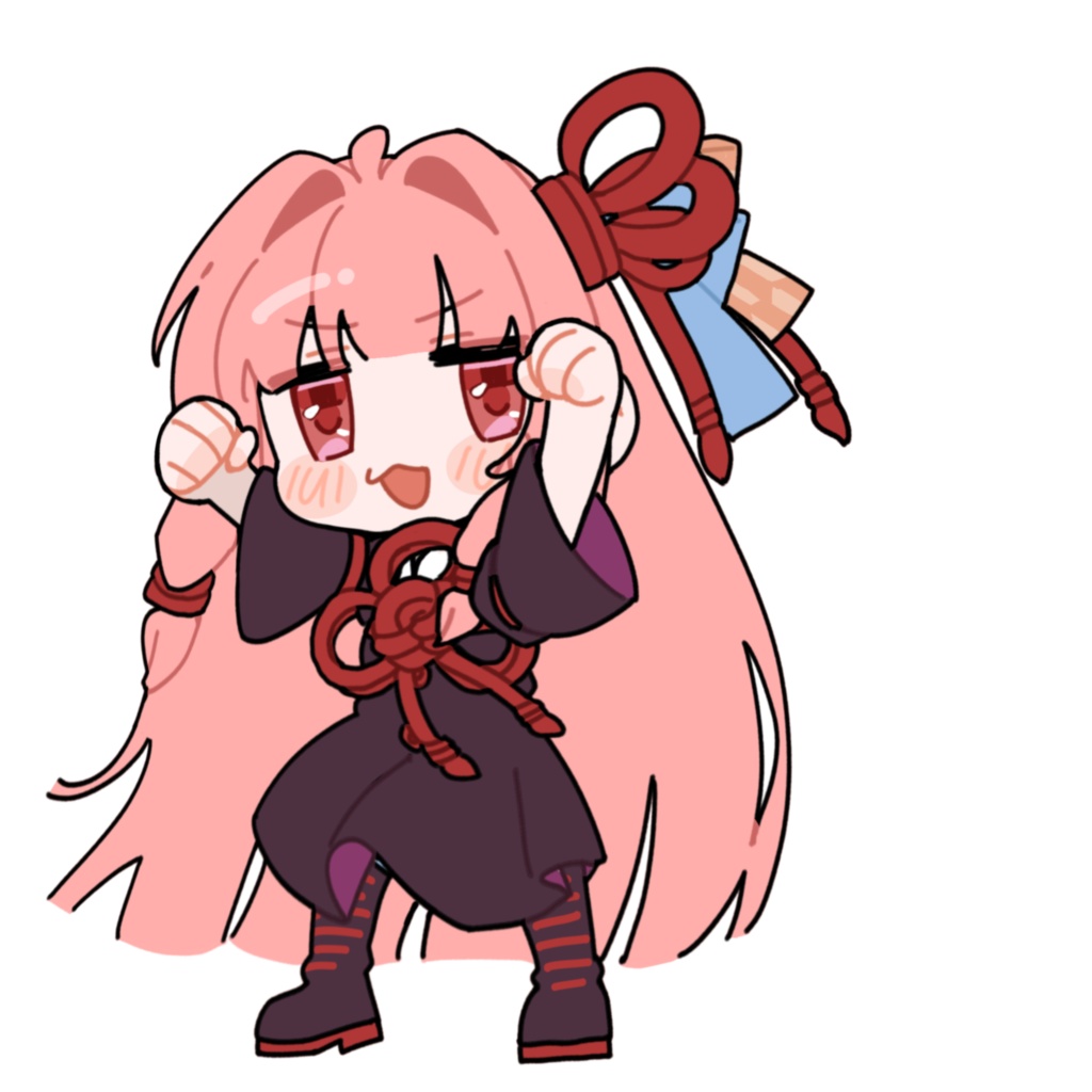 謎ポーズで応援してくれる茜ちゃん_GIF_立ち絵_無料