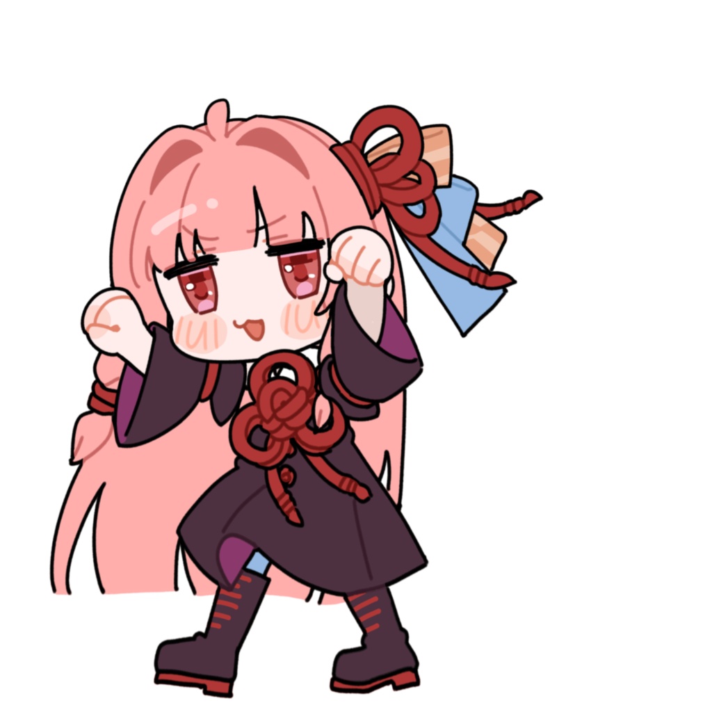 謎ポーズで応援してくれる茜ちゃん_GIF_立ち絵_無料