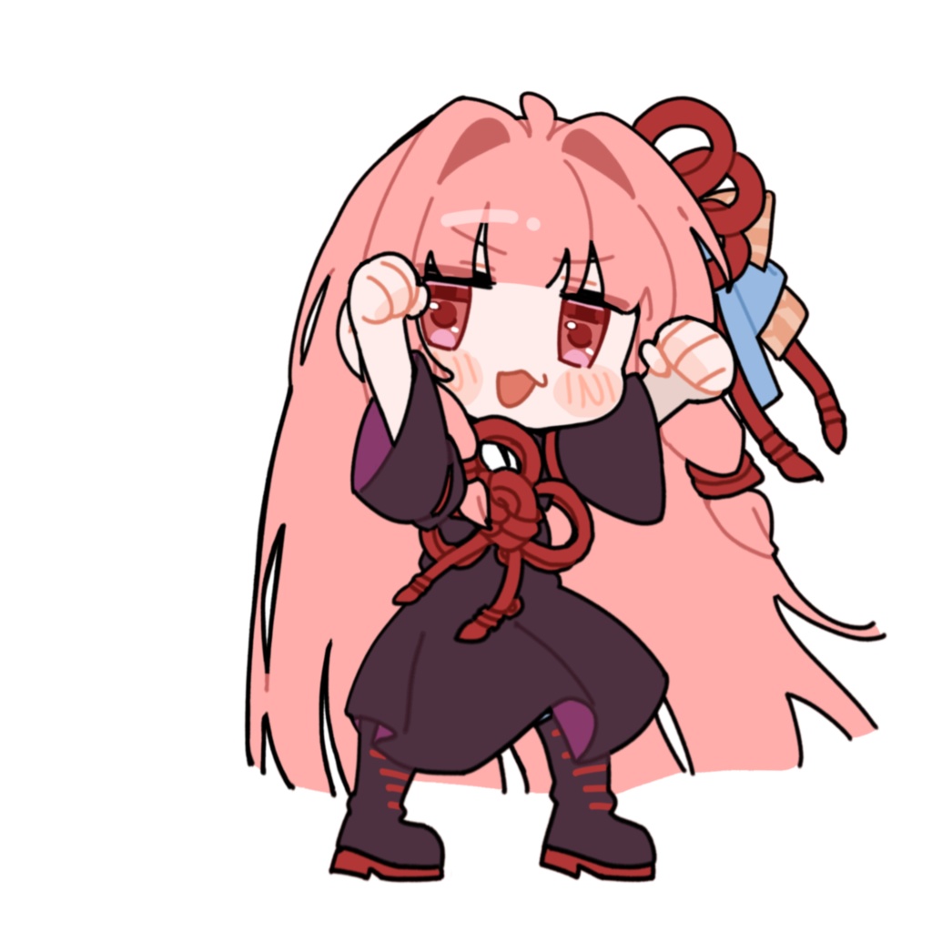 謎ポーズで応援してくれる茜ちゃん_GIF_立ち絵_無料