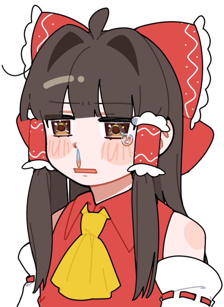 涙目で鼻水を垂らす霊夢_GIF_立ち絵