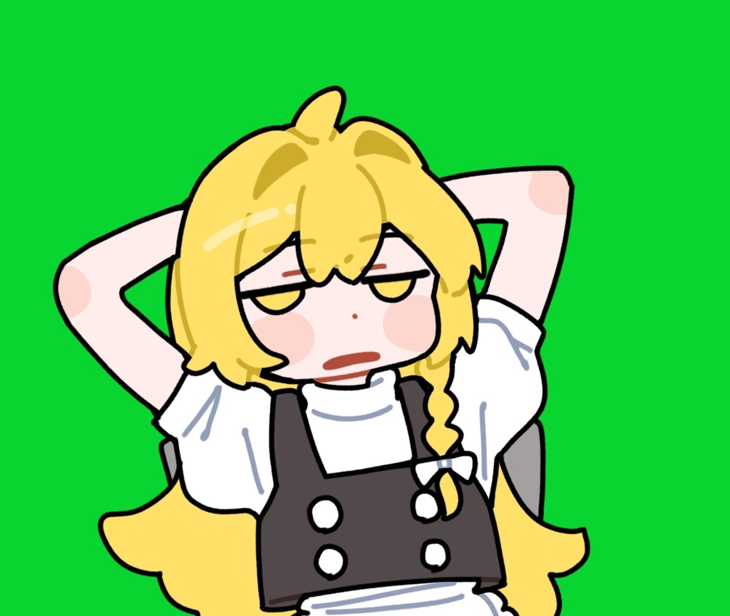 やばくねーよ★魔理沙_クロマキーMP4素材_透過PNG