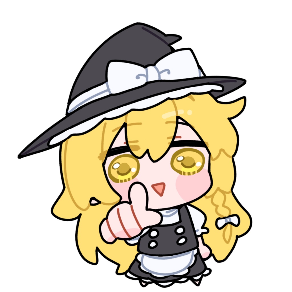 こちらを指さす魔理沙