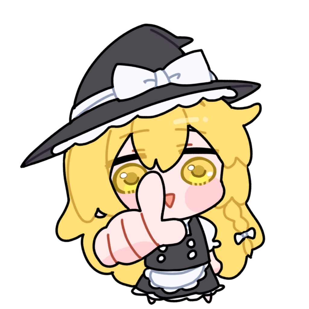 こちらを指さす魔理沙