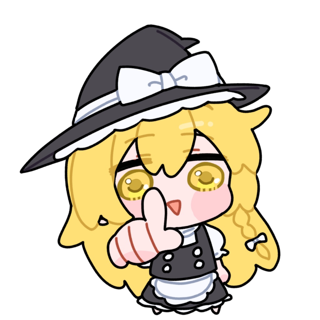 こちらを指さす魔理沙