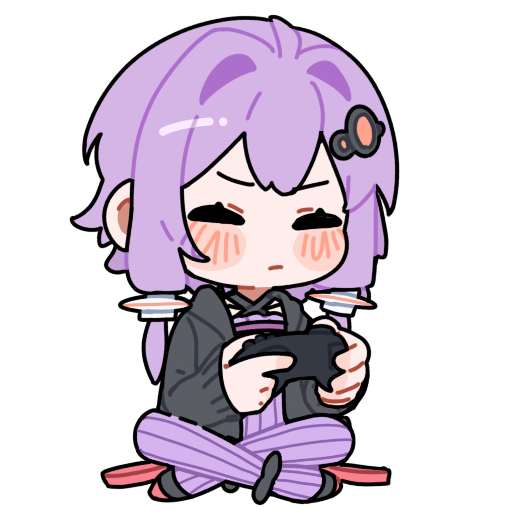 ゲームをする結月ゆかり_GIF_立ち絵