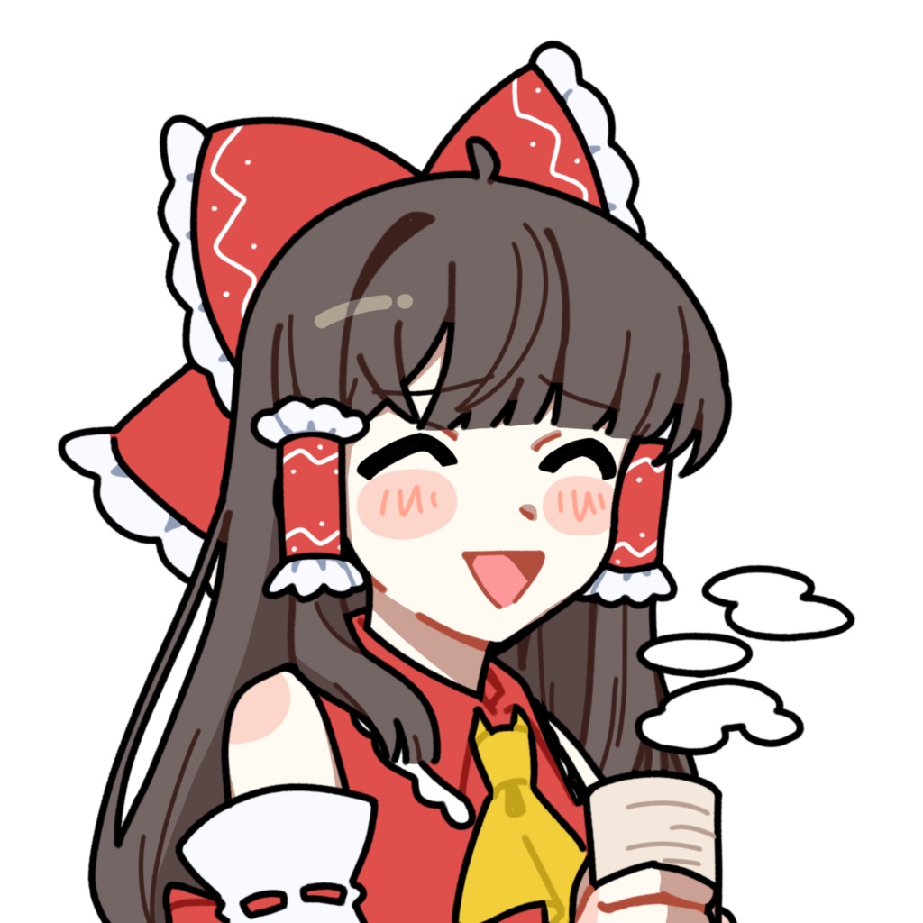 休憩中の博麗霊夢_GIF_立ち絵_アニメーション