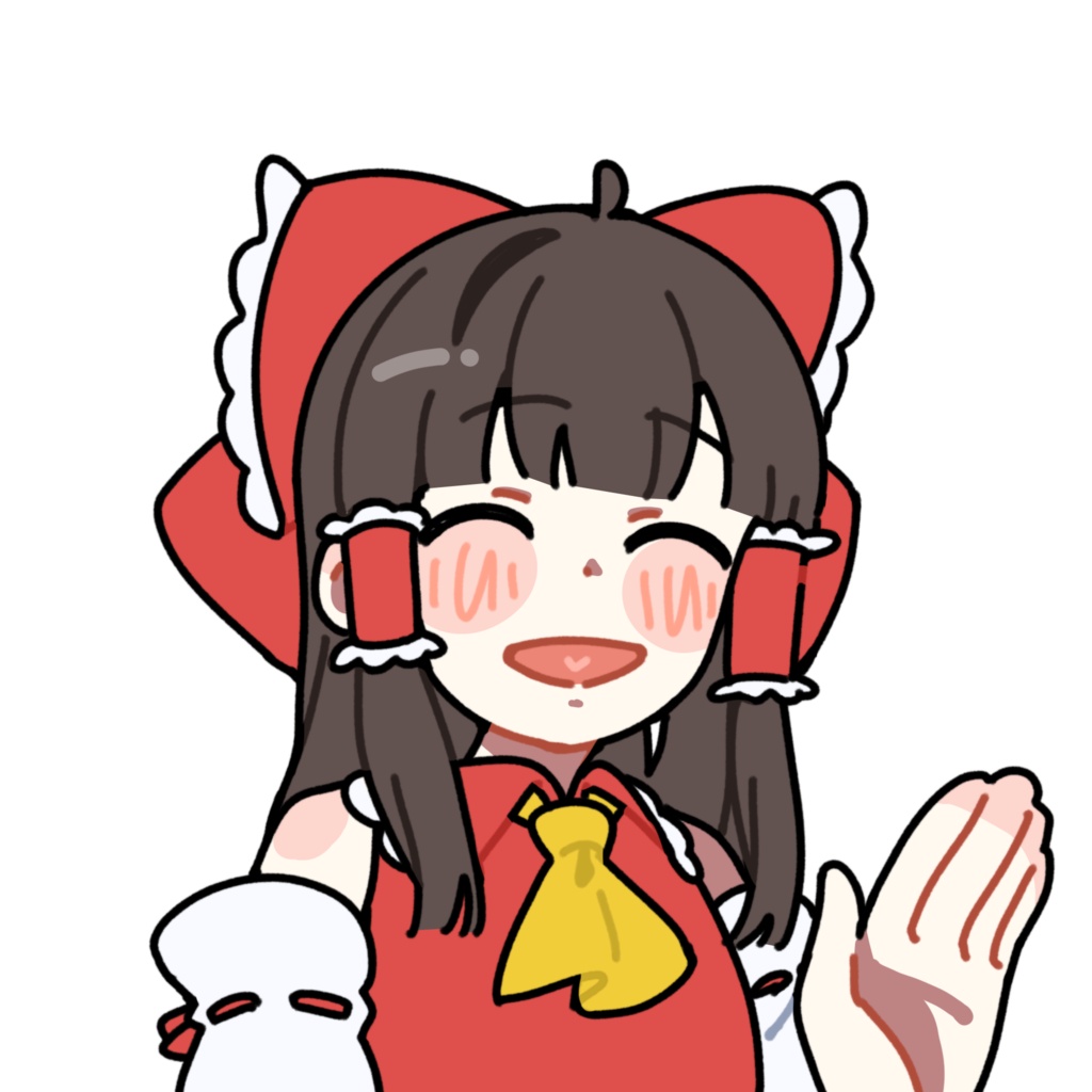 笑顔で背中を押す博麗霊夢_立ち絵_無料配布