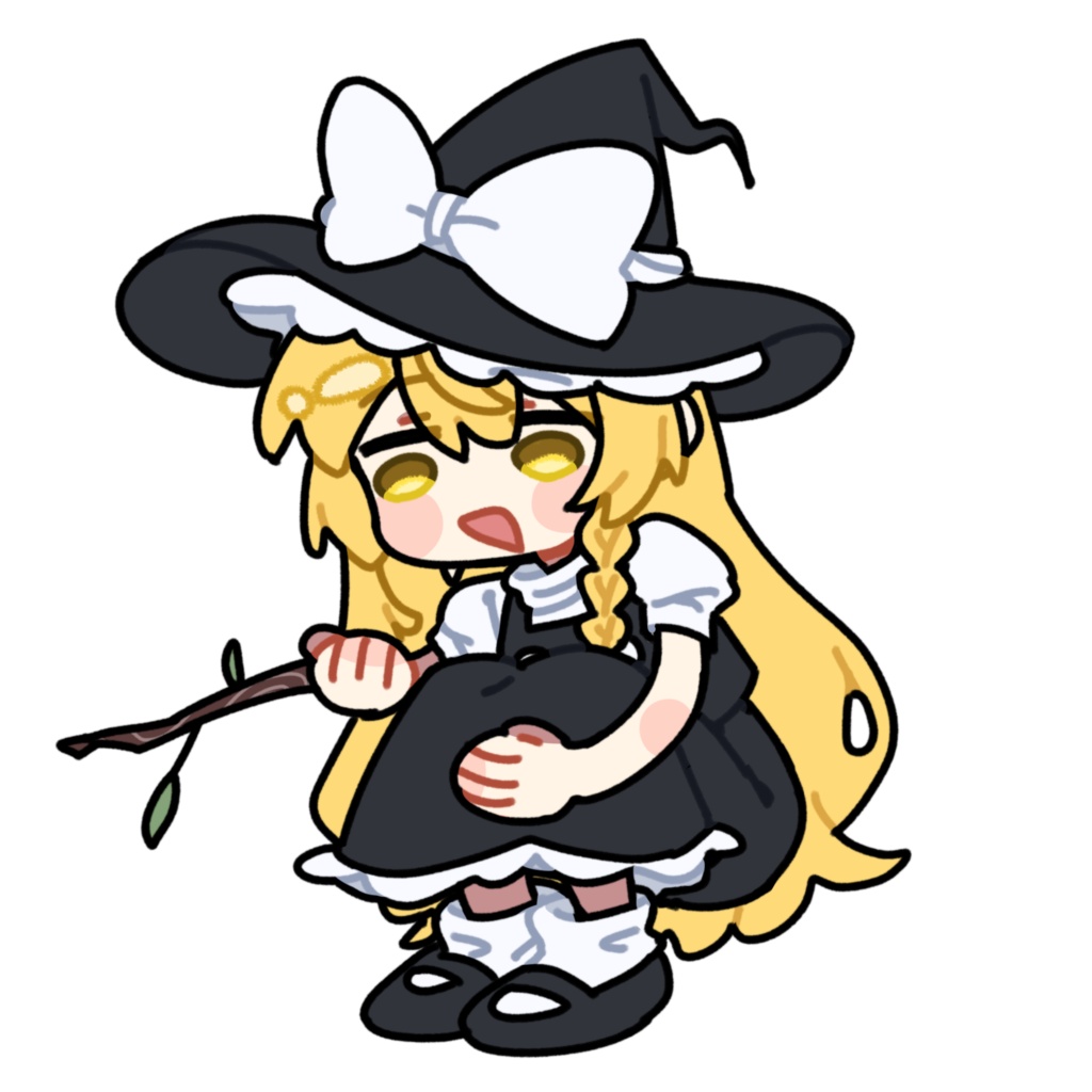 つついて確かめる霧雨魔理沙_PNG_立ち絵