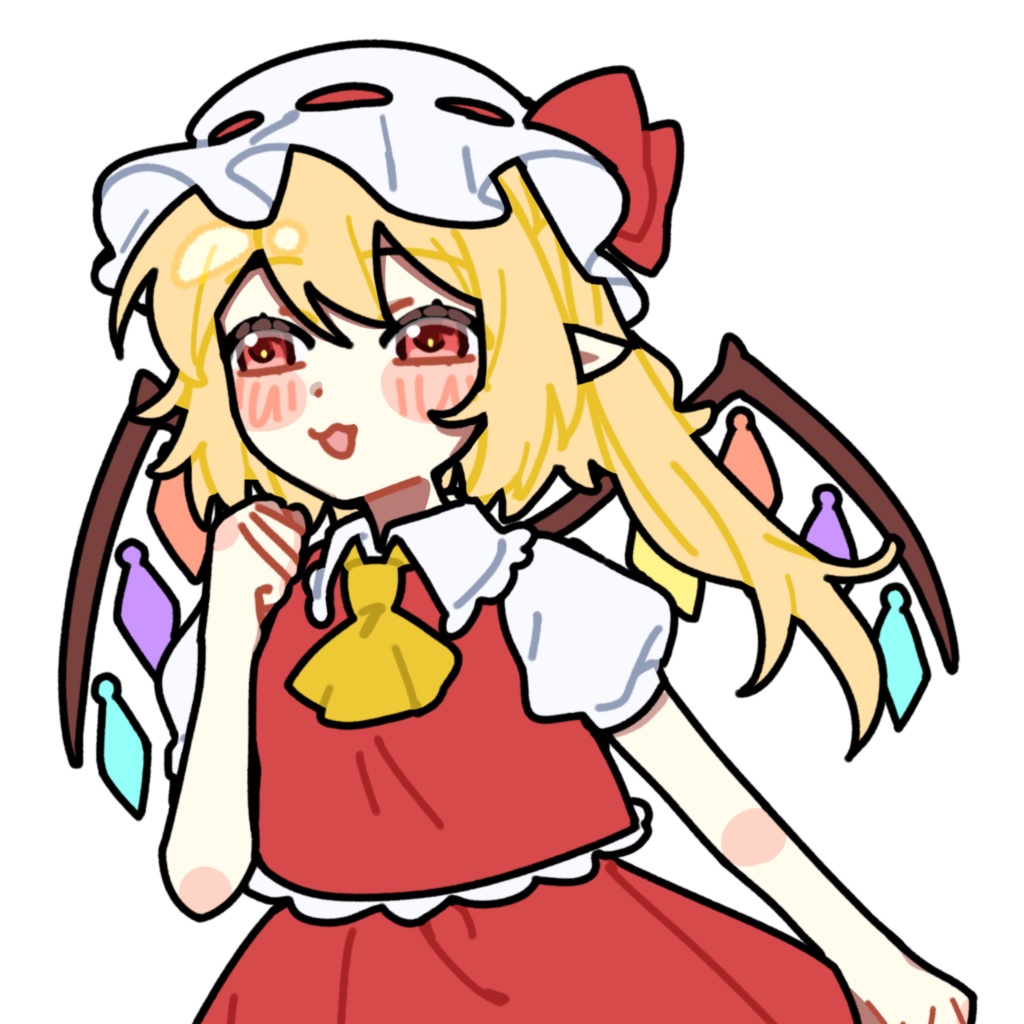 にまーと嬉しそうなフランドール・スカーレット_立ち絵_PNG