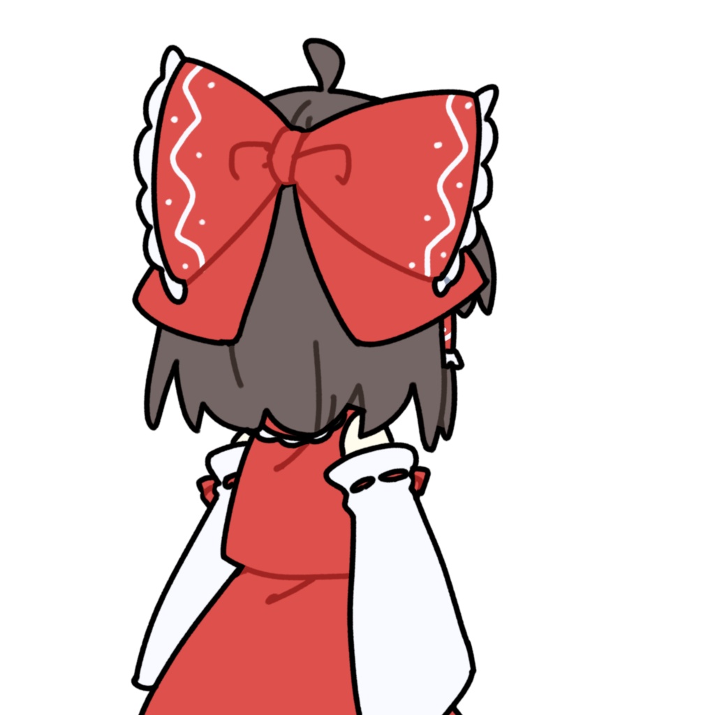 博麗霊夢後ろ姿_PNG_立ち絵