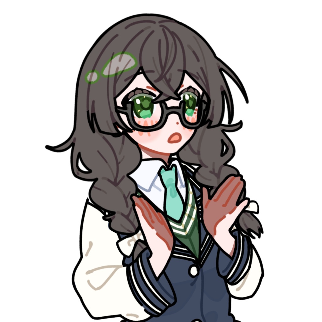 手を叩く花隈千冬_GIF_立ち絵_PNG_アニメーション素材
