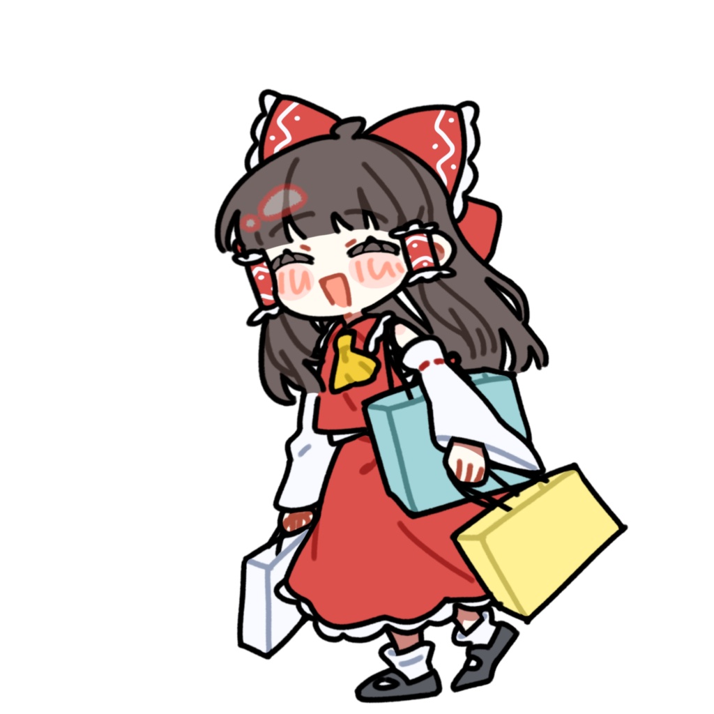 スキップする博麗霊夢_GIF_立ち絵_アニメーション_PNGz